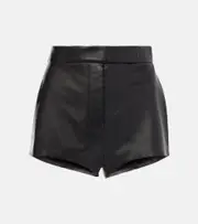 [Alex Perry] Alex Perry High-rise leather shorts AU 16 black