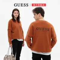 在飛比找momo購物網優惠-【GUESS】男女同款 極簡 落肩 倒三角 LOGO T-s