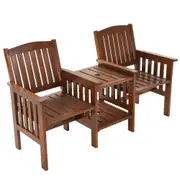 Garden Bench Chair Table Wooden Outdoor Furniture Patio - Brown