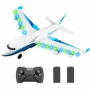 RC Plane Remote Control Jet Beginners Ready to Fly One Key Aerobatic Led Light 4-Axis Fighter 2.4Ghz Kids Battery Toy Gift