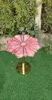 Flower Rosequartz Table with Brass Work / Corner Table Top / Coffee Table Top