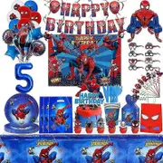 Spiderman Birthday Party Decoration Boys Cartoon Spiderman Theme Tableware Cup Plate Balloon Deco Happy Party Supplies For Kids Safe and Top Qualit...