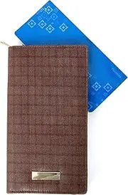[PAREEK] 3D (Brownish with 3D Shades) Multiple Cheque Book Holder/Card Holder/passbook Carrier/and Lots More Color (Ethnic Brownish) Set of 1, brownish with 3d shades, Casual