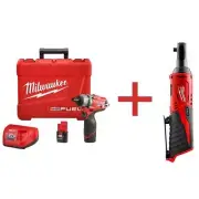 Milwaukee Electric Screwdriver 1/4" Hex 12-Volt Brushless w/ Cordless Ratchet