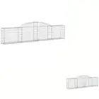 Gabion Baskets Arched Retaining Walls Mesh Cage 4 pcs Galvanised Iron vidaXL