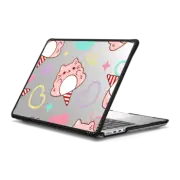 MacBook Pro 14-inch (M1 - M4) Impact Case Cute Cat Candy Floss with Heart Doodles - Kawaii Kitten Animal Cotton Candy with Love
