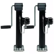 2pcs Heavy Duty Jack Stand 10Inch 43-68.4cm Height Adjustable Leg Support 0.9 T Stabilizer with Side Handle for Caravan Canopy Trailer