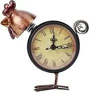 Retro Iron Clock Chicken Shaped Desk Table Ornament Home Decor European Style Living Room Bedroom Gift