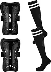 Huayeex Youth Shin Guards | Comfortable Football Foot Pads with Socks Shin Guards,Calf Protector Football Sleeves, Soccer Equipment for Enhanced Protection Sports Game