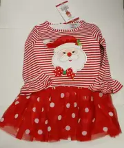 NWT Girl's EMILY ROSE Santa Clause Poka Dot Stripe Tutu Outfit Size 18M