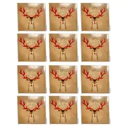 24x 20pc Urban Reindeer Napkins Brown Red 33cm Kitchen Decor Tableware/Serveware