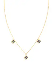 Bloomingdale's Fine Collection Sapphire & Diamond Bezel Clover Station Necklace in 14K Yellow Gold, 17