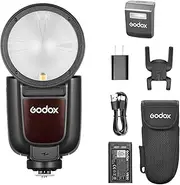 Godox V1Pro-N Speedlite Speedlite Camera Flash for Nikon 76W with USB-C Charge, 2980mAh Battery, 2.4G x Wireless HSS TTL