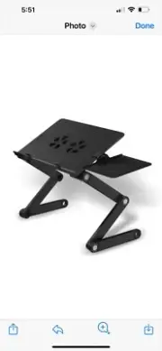 Laptop table adjustable with cooling fan and mouse pad 10.25" x 19" platform