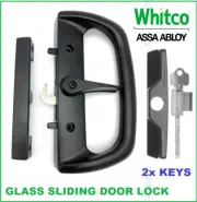 Whitco Mawson Glass sliding door lock with 2 keys lockable W545517