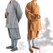 Shaolin Monk Kung Fu Uniform Buddhist Robe Meditation Wing Chun Tai Chi Suit