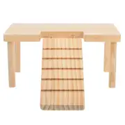 Wooden Platform Hamster Hedgehog Feeding Guinea Pig Ladder Baby