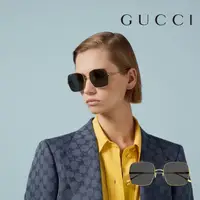 在飛比找PChome24h購物優惠-【Gucci】古馳 GG1434S 001 57mm 大鏡面