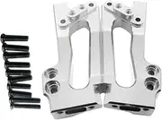 2pcs Aluminum Rear Shock Tower Damper,for 1:12 RC Car Accessories Remote Control Car Steering Shock(Silver)