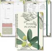 BIROYAL Undated Daily Planner Notebook with To Do List, 120 Pages / 60 Sheets of 148 x 210 mm Organiser Spiral Pad, Hard Cover Daily Planning Notebook for Office or School