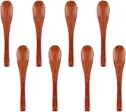 8pcs Small Wooden Spoons, 3.94x0.79in Phoebe Wood Handmade Tiny Wooden Spoons Mini Condiment Spoons Wooden Utensils for Salt Sugar Honey Sauces Dips Mustard Spices Cooking