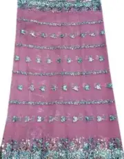 Heavy Vintage Dupatta Georgette Sequin Embroidered Long Stole Wrap scarf Hijab