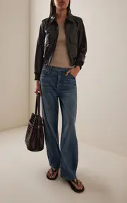 [NILI LOTAN] Tribeca Stretch Mid-Rise Barrel-Leg Jeans
