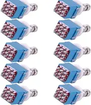E Support 3PDT 9 Pins Box Stomp Guitar Effect Pedal Foot Switch True Bypass Metal Pack of 10