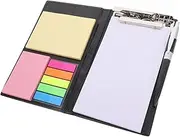 Ipetboom Organizer in Pu Leather Book Note Organizer Memo Pad Pen Holder Clipboard File Clip Index Tabs Office Supplies