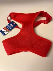 Medium RED Step In No Pull Dog Harness Adjustable No Choke 11-18 lbs Mesh Nylon