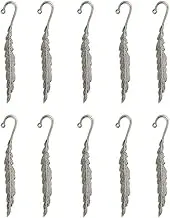 Baosity 10 Pieces Alloy Vintage Silver Beading Metal Feather Shape Bookmarks Loop Hole DIY Jewelry Crafts