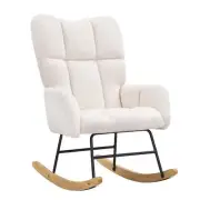 VEVOR Nursery Rocking Chair, 250 lbs Weight Capacity Teddy Fabric Upholstered...