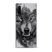 Skins Decal Wrap for Samsung Galaxy Note 10 Angry Wolf Growling Mountains