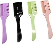 FOMIYES 5pcs Double Sided Hair Cutter Comb for Thinning DIY Styling Portable Razor Trimmer for Easy Hair Cutting Grooming Random Color Random Color