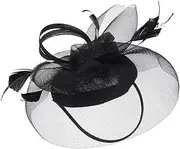 [Didiseaon] Stylish Hairpin Hat Women's Fascinator Headband Gauze Design for Tea Parties Black