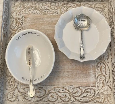 2 Mud Pie Dishes The Sweet Life Candy Dish Dip Dip Hooray Dish