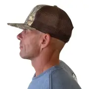 Realtree Edge Classic Hi Crown Mesh Back Flat Bill Snapback Camo Trucker Hat Cap