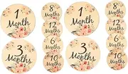 JOINPAYA Flower Milestone Set 12pcs Wooden Monthly Milestone Discs Double-Sided Cards for Baby's Special Moments