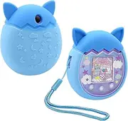 Winceed Silicone Case for Tamagotchi Pix Virtual Pet Game Machine, Protective Cover for Tamagotchi Pix Sleeve Protector Skin with Hand Strap (Blue)