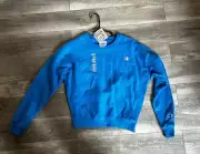 Champion Reverse Weave Crew Sweatshirt(Blue) (Women Small)