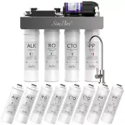SimPure WP2-400GPD UV 8 Stage Alkaline Ionizer pH+ Reverse Osmosis Water System