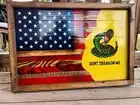 Rustic USA Dont Tread On Me American Wood Flag- 15x22