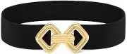 Wide Elastic Waist Belts for Women Stretchy Skinny Belts with Gold Buckle for...