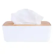 Clevinger 26cm Bamboo Fiber Tissue Storage Box Holder Dispenser Organsier White