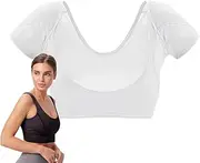 [Glugahrif] Underarm Sweat Vest, Shield Vest, Anti-Sweat Clothes Shield for Forearm - Washable Reusable Shirt Padding, Quick-Drying Short Sleeve Vest, Breathable Protective Shield, White, Medium