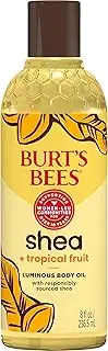 Burt's Bees Shea + Tropical Fruit Luminous Body Oil, Non-Greasy, Antioxidant Rich for Glowing Skin, Non-Irritating, Natural Origin Skin Care, 8 oz.