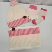 April Frogs Kids Hat Gloves Scarf Set: Winter Warm Beanie Hats Toddler Knit Neck