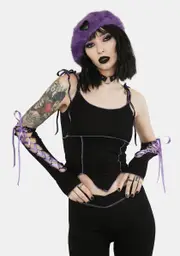 [The Grave Girls] Dark Trance Tank And Gloves Set