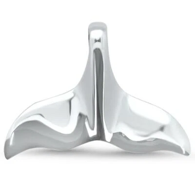 Solid Whale Tail .925 Sterling Silver Pendant