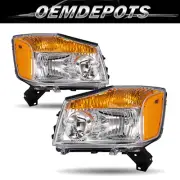 For 2004-2015 Nissan Titan/2005-2007 Nissan Armada Chrome Headlights Assembly (for: Nissan)